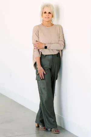 Vegan Leather Cargo Pants