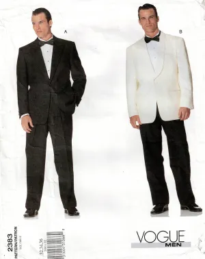 Vogue 2383 Mens Tailored Jacket & Pants Prom Formal Wedding Sewing Pattern Size 32 - 36 UNCUT Factory Folded