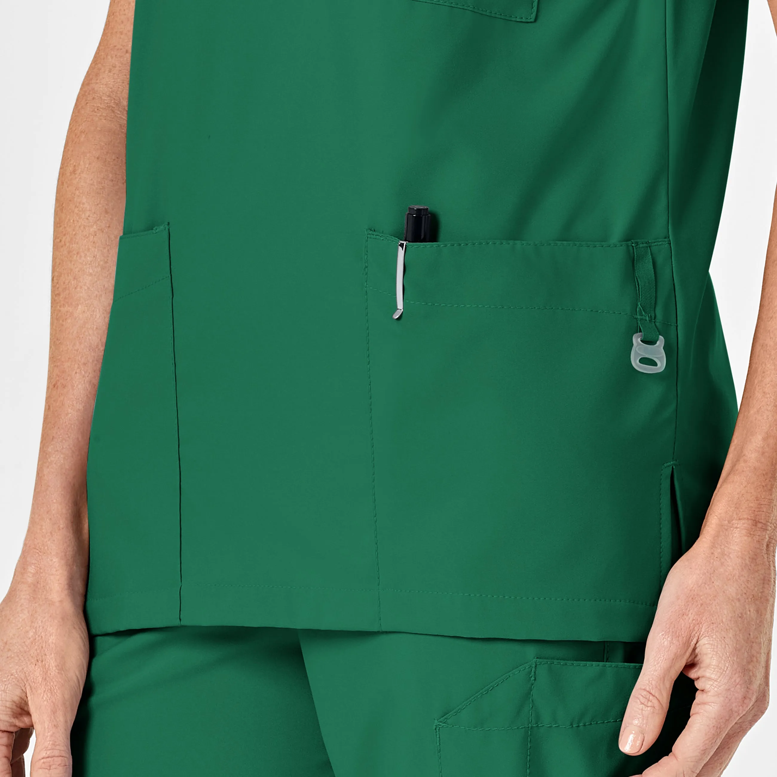 W123 6855 Unisex 4 Pocket Utility Scrub Top Hunter