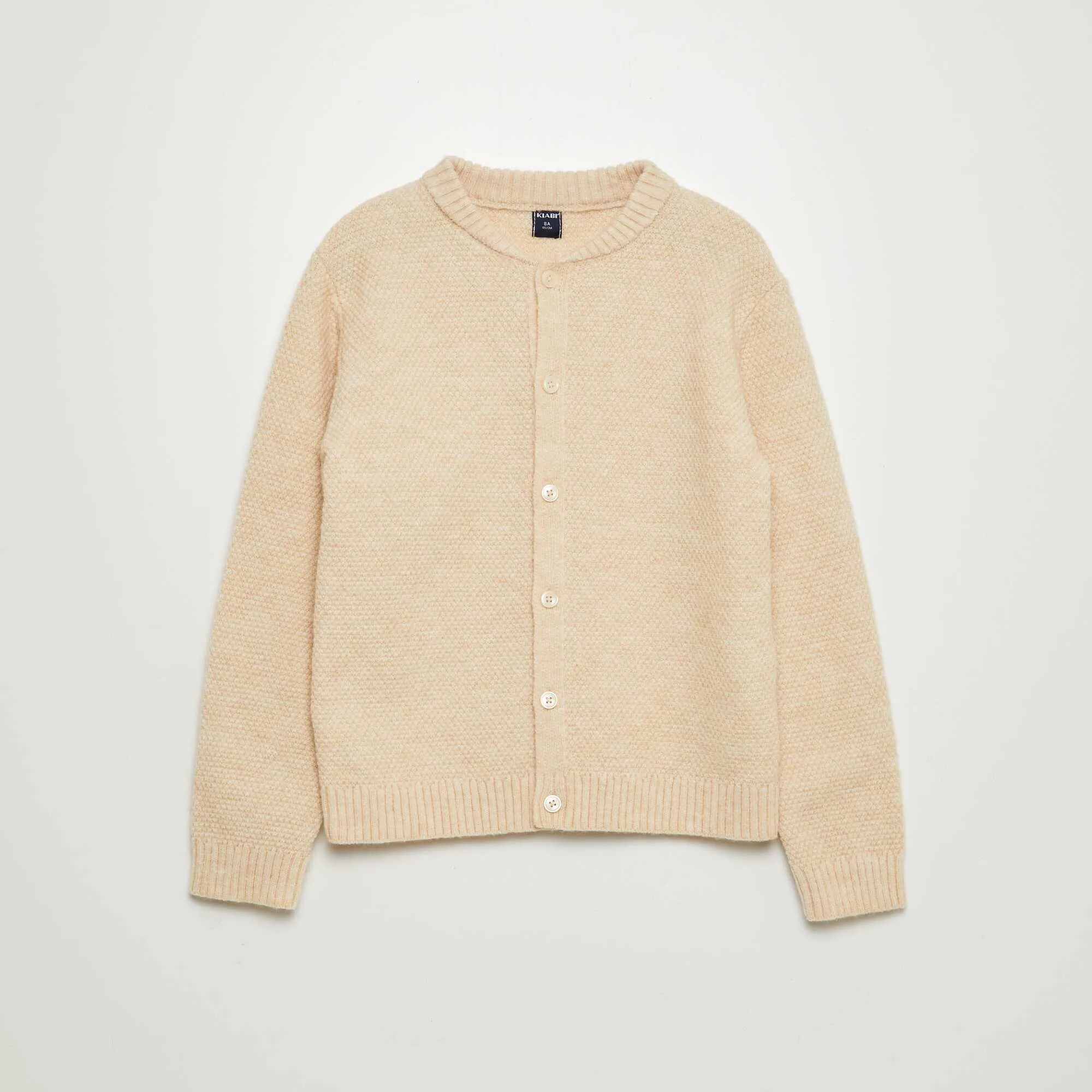Warm garter stitch cardigan BEIGE