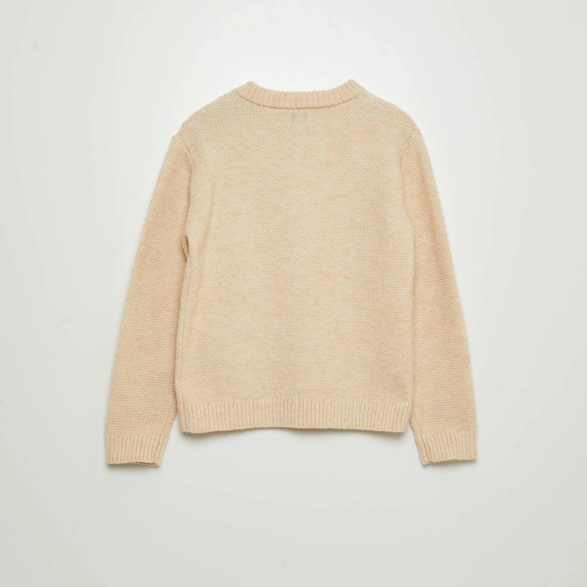 Warm garter stitch cardigan BEIGE