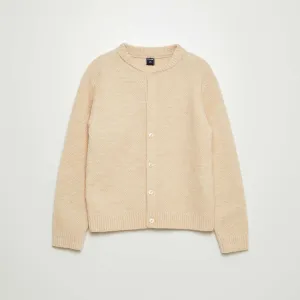 Warm garter stitch cardigan BEIGE