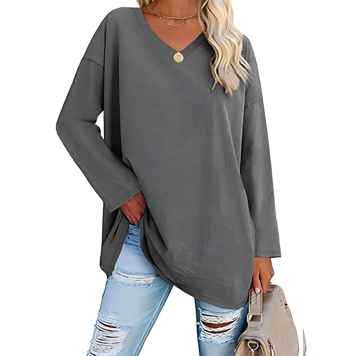 Wendy™ Long-sleeved jumper with V-neckline