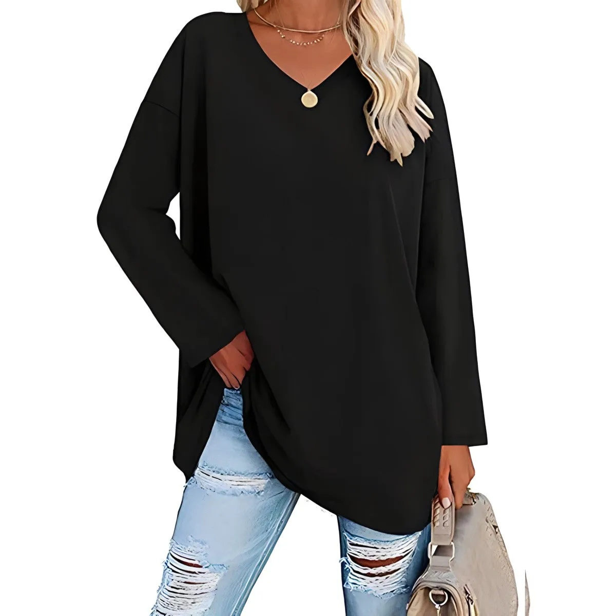Wendy™ Long-sleeved jumper with V-neckline