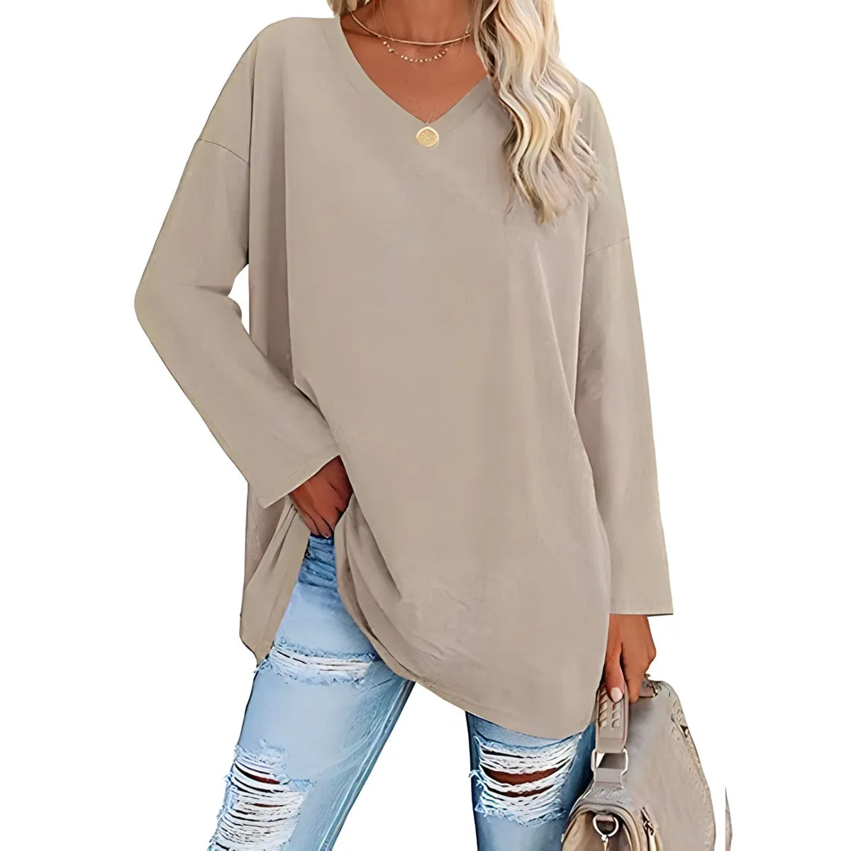 Wendy™ Long-sleeved jumper with V-neckline