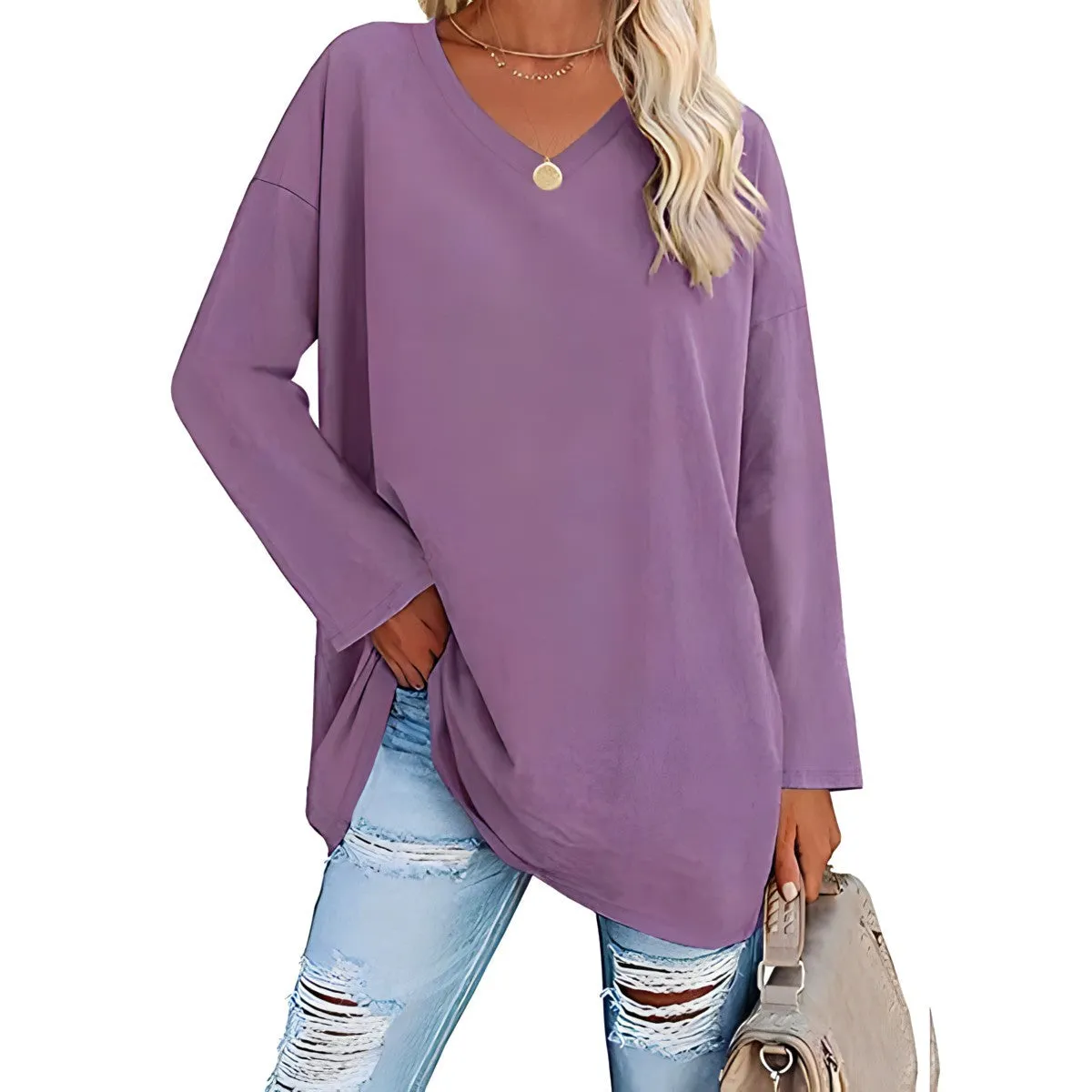 Wendy™ Long-sleeved jumper with V-neckline
