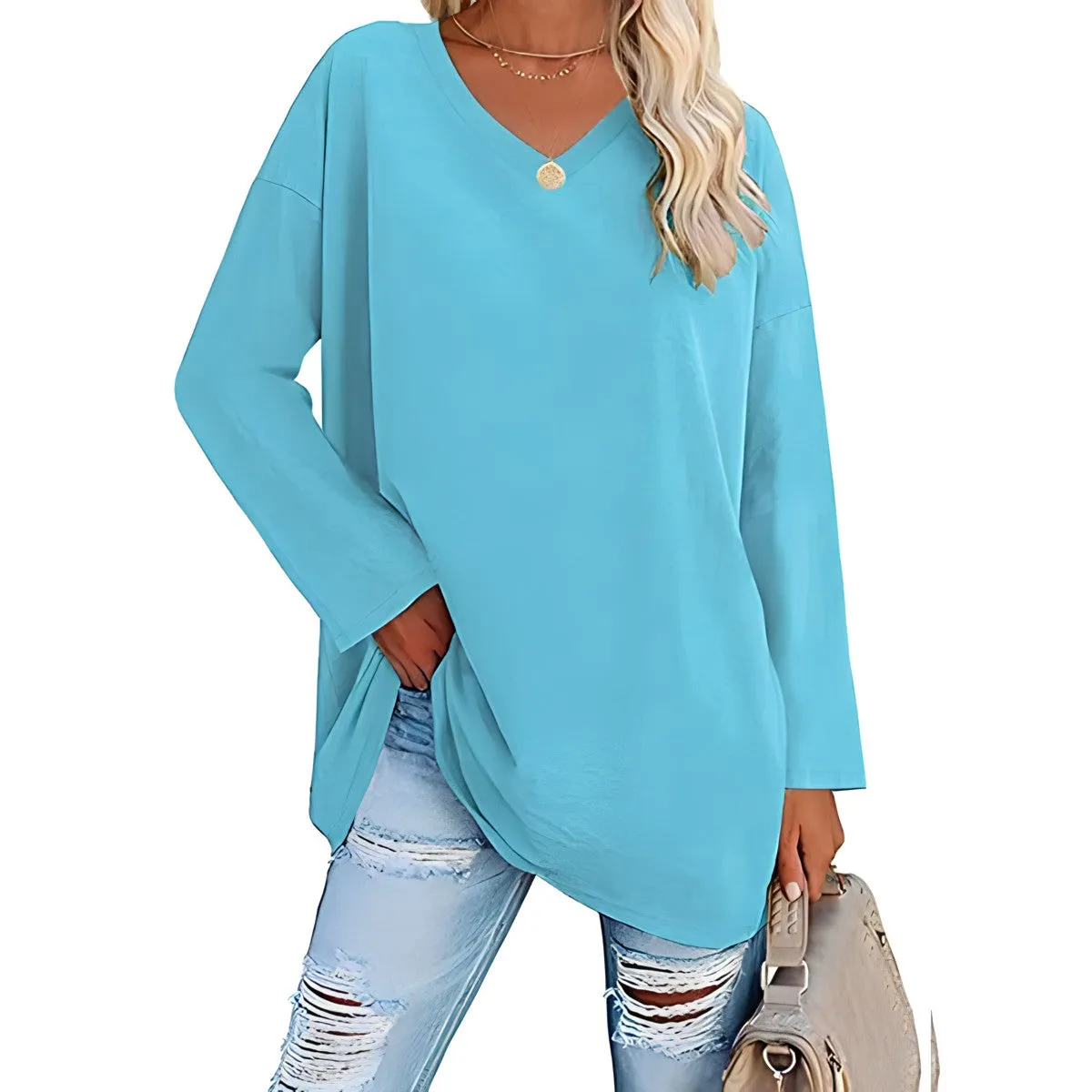 Wendy™ Long-sleeved jumper with V-neckline