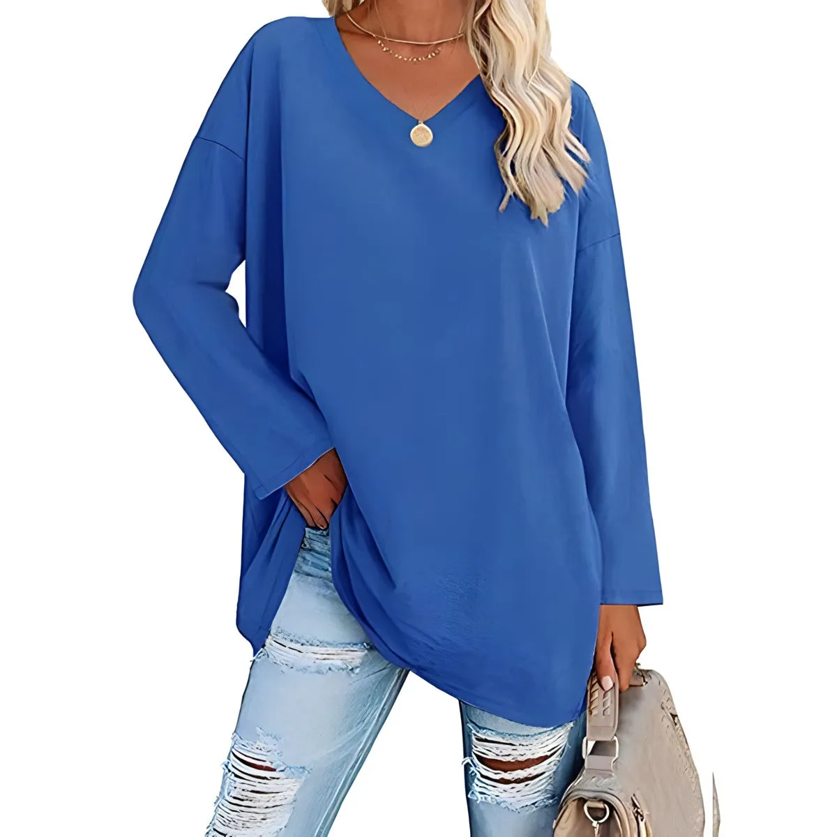 Wendy™ Long-sleeved jumper with V-neckline