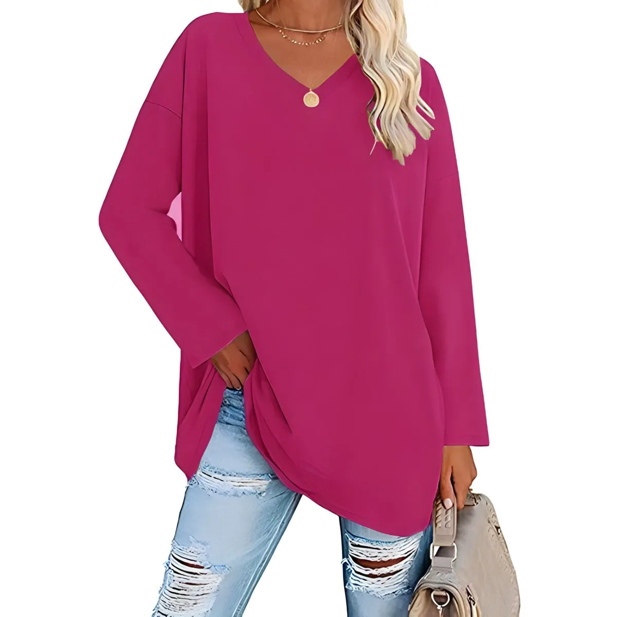 Wendy™ Long-sleeved jumper with V-neckline
