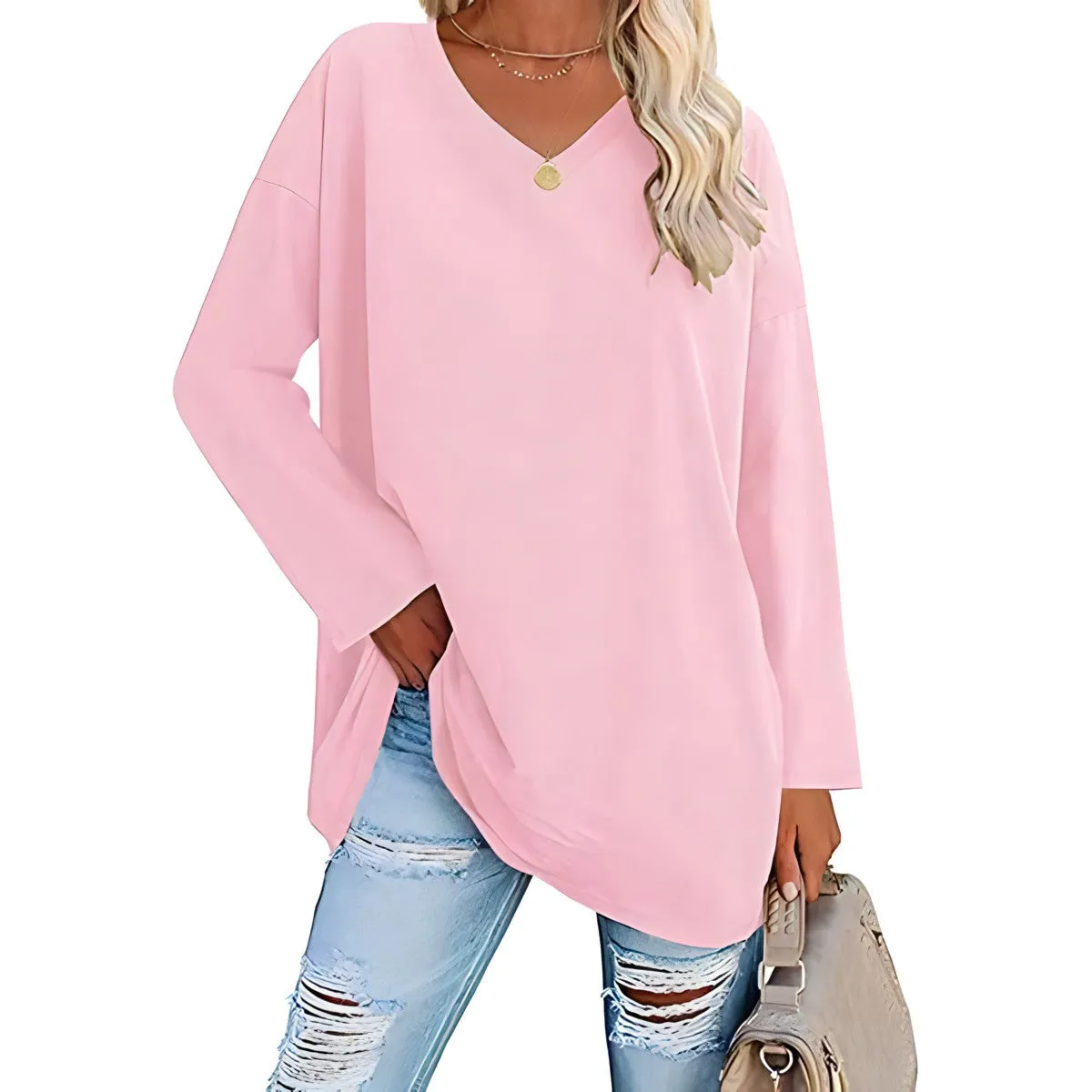 Wendy™ Long-sleeved jumper with V-neckline