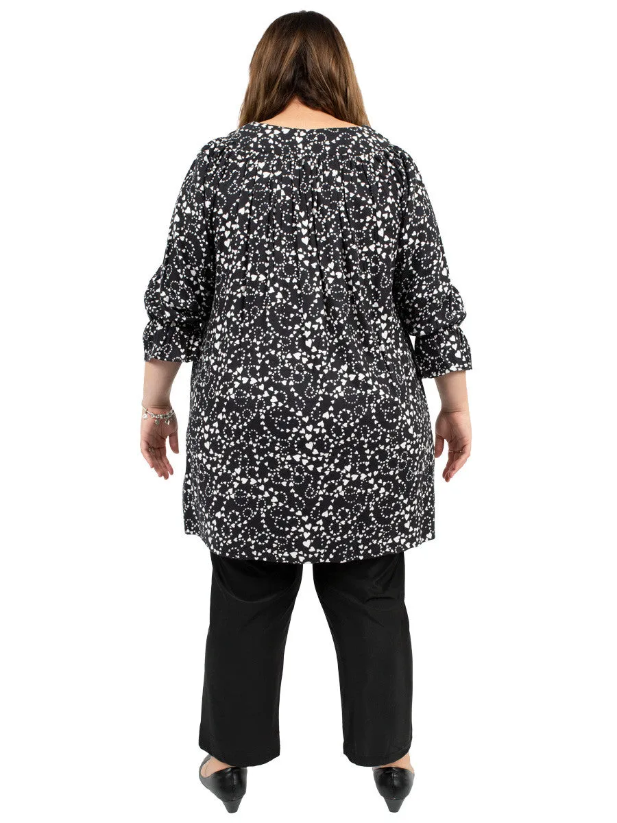 White Heart Rolling Fields Tunic - Print**