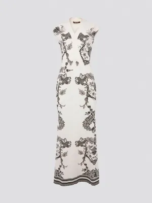 White Printed Maxi Dress