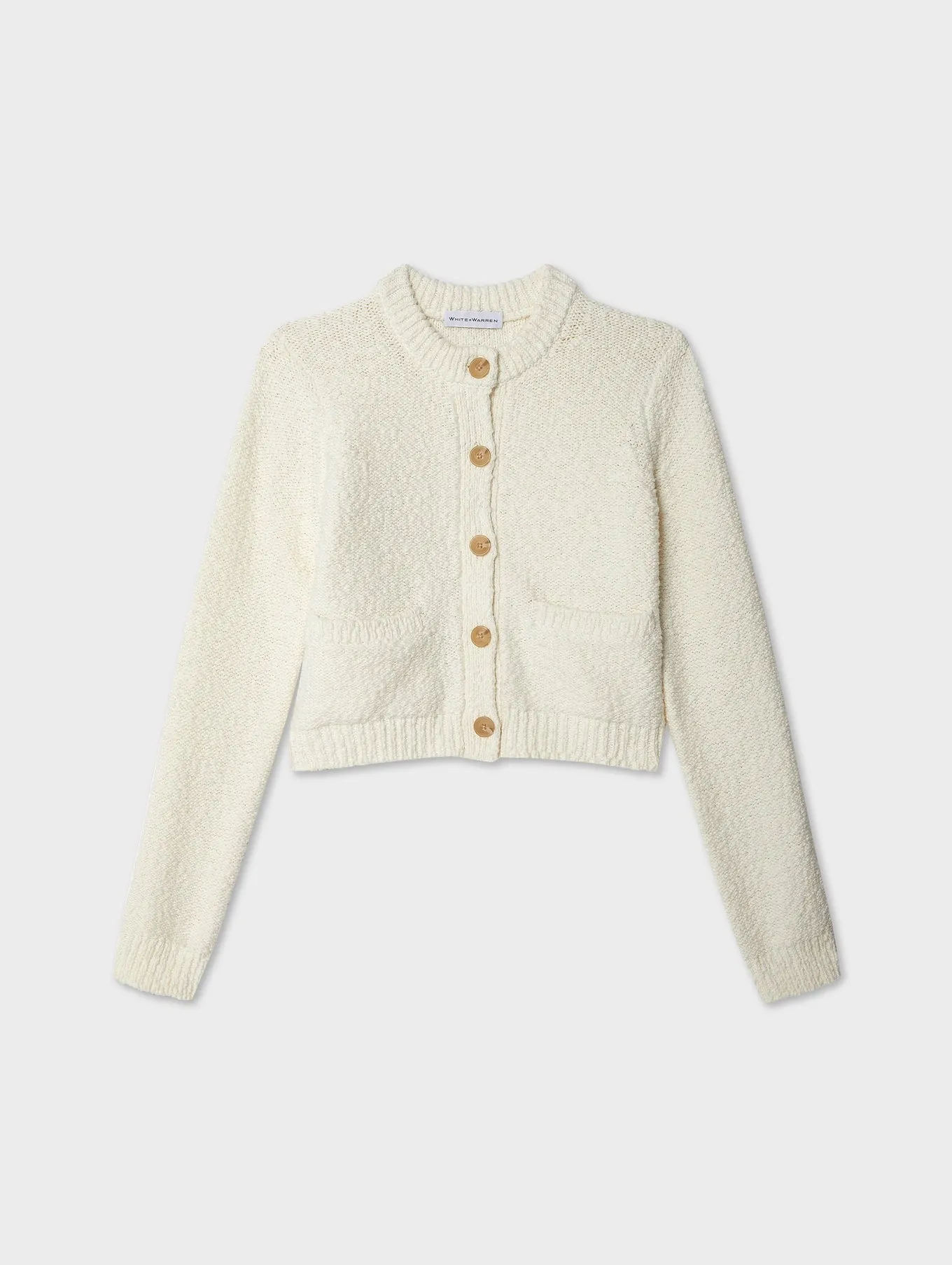 White   Warren Cotton Slub Pocket Cardigan