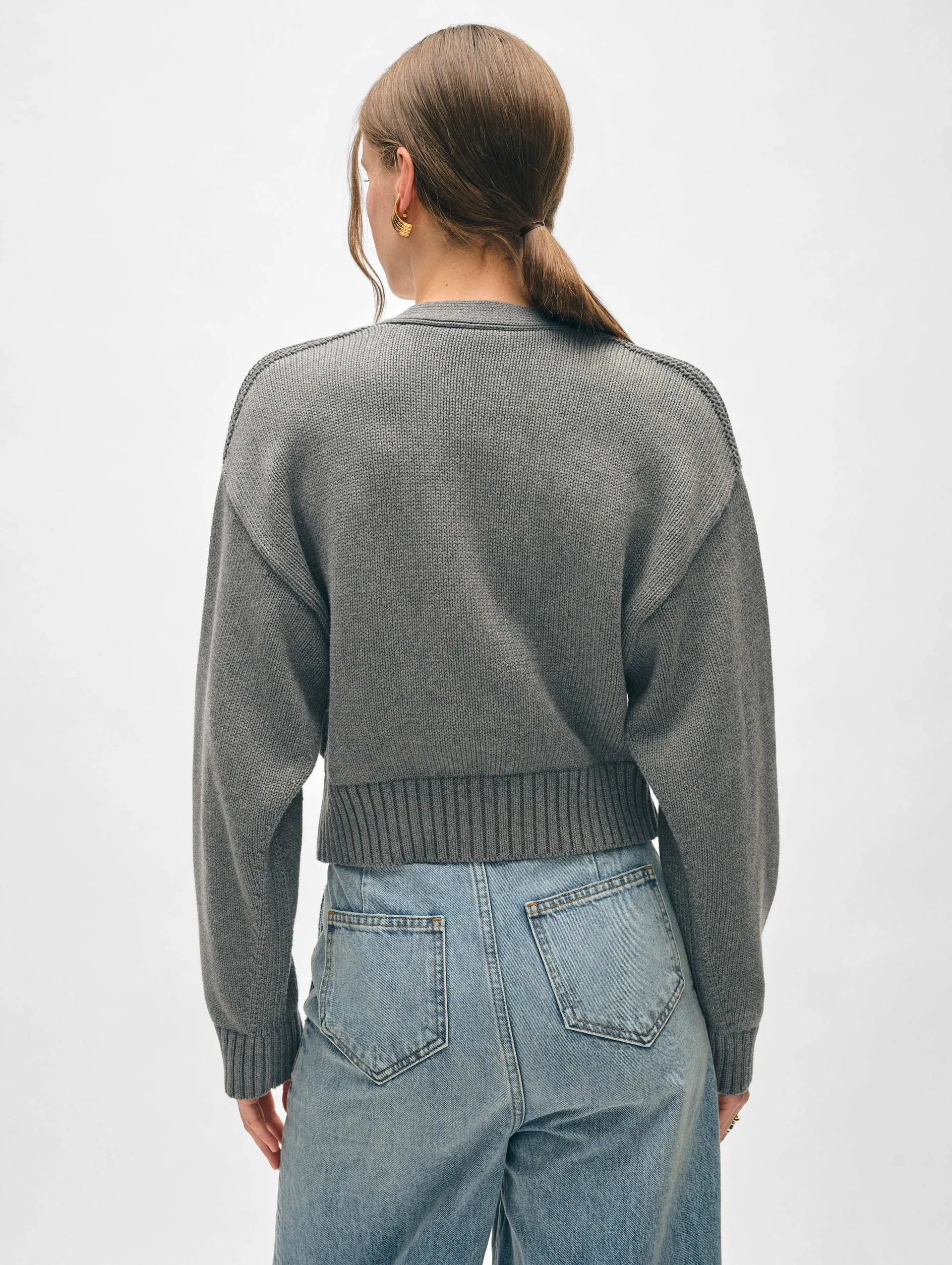 White   Warren Organic Cotton Button Cardigan