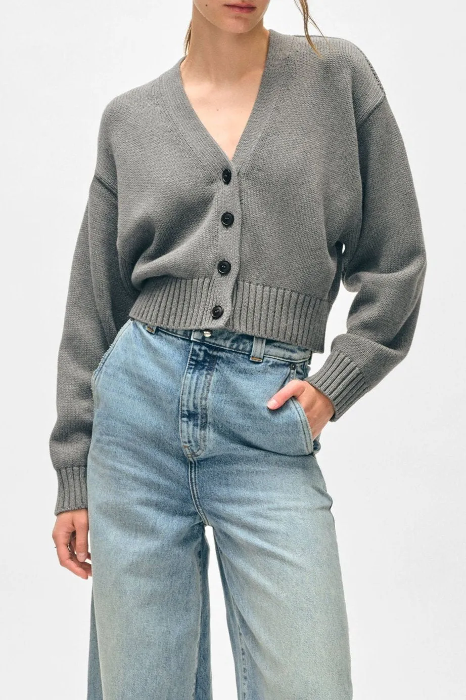 White   Warren Organic Cotton Button Cardigan