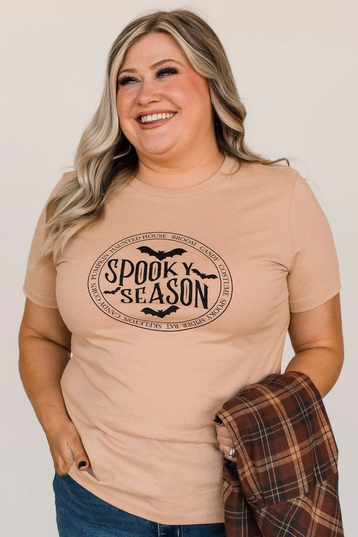 Wickedly Cute "Spooky Season" Graphic Tee- Nude