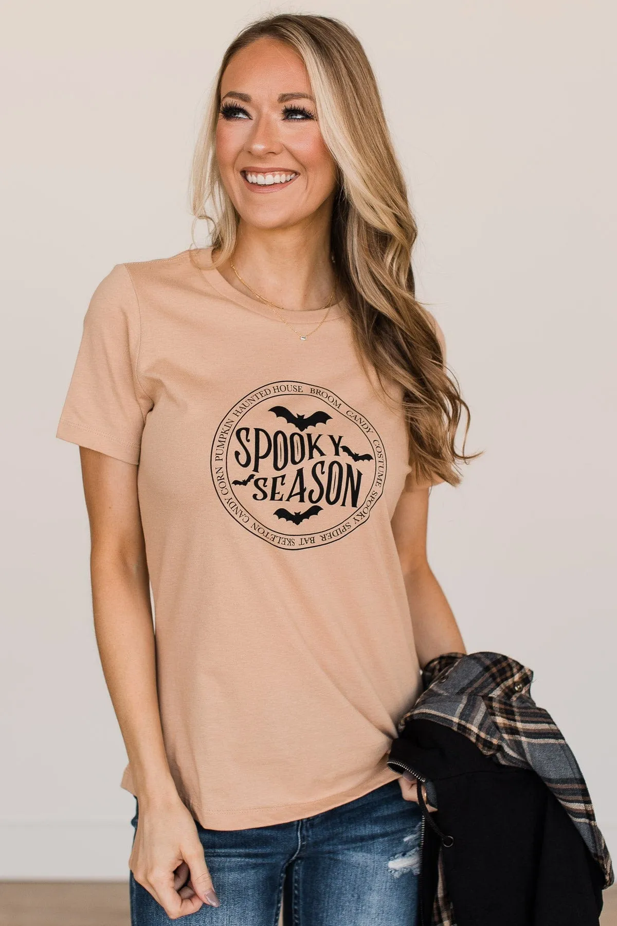 Wickedly Cute "Spooky Season" Graphic Tee- Nude