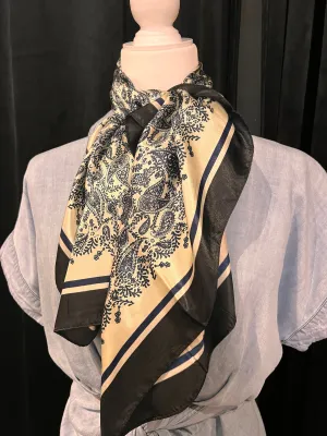 Wild Rag Navy & Cream Paisley