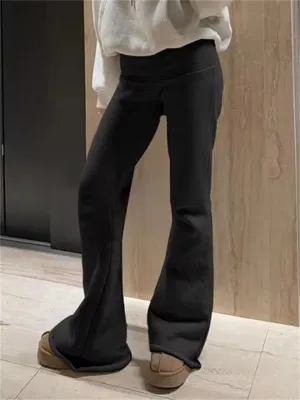 Women's Cozy Leisure Elastic Waist Boot Cut Pants