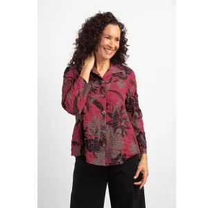 Women's Habitat Retro Swing Shirt Cranberry Floral