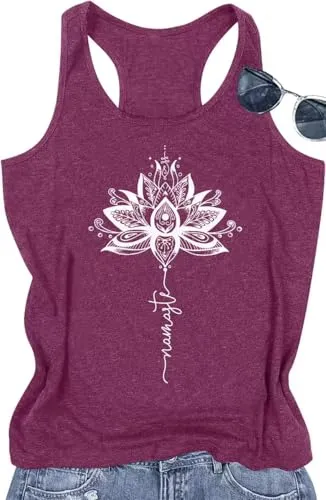 Womens Mandala Graphic Tank Tops Summer Racerback Tanks Beach Vacation Tops Loose Casual Tanks Vest Classic-Fit Cami
