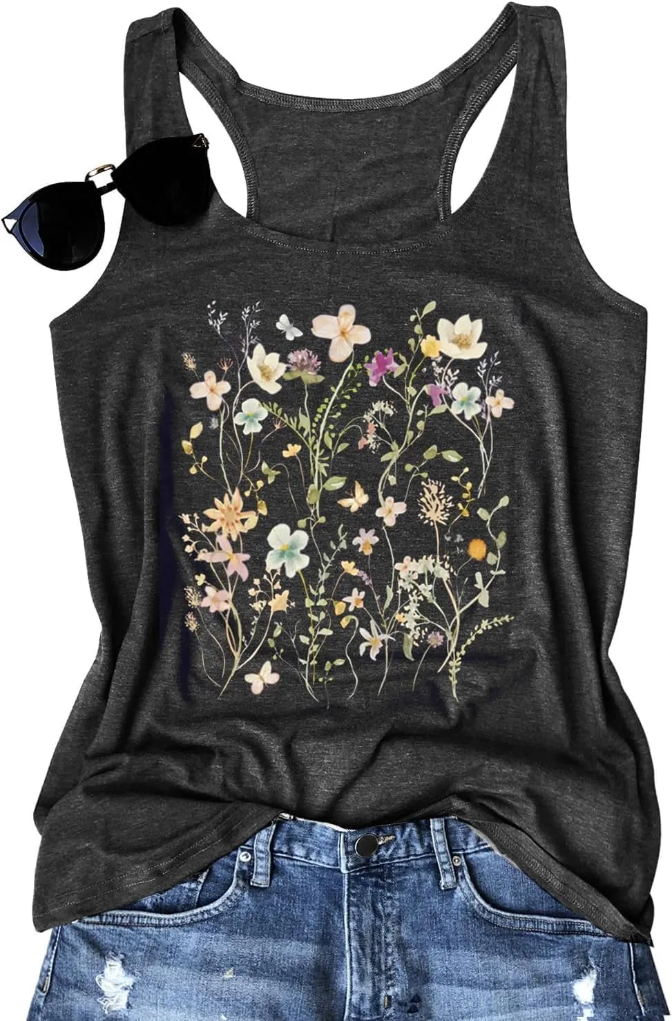 Womens Mandala Graphic Tank Tops Summer Racerback Tanks Beach Vacation Tops Loose Casual Tanks Vest Classic-Fit Cami