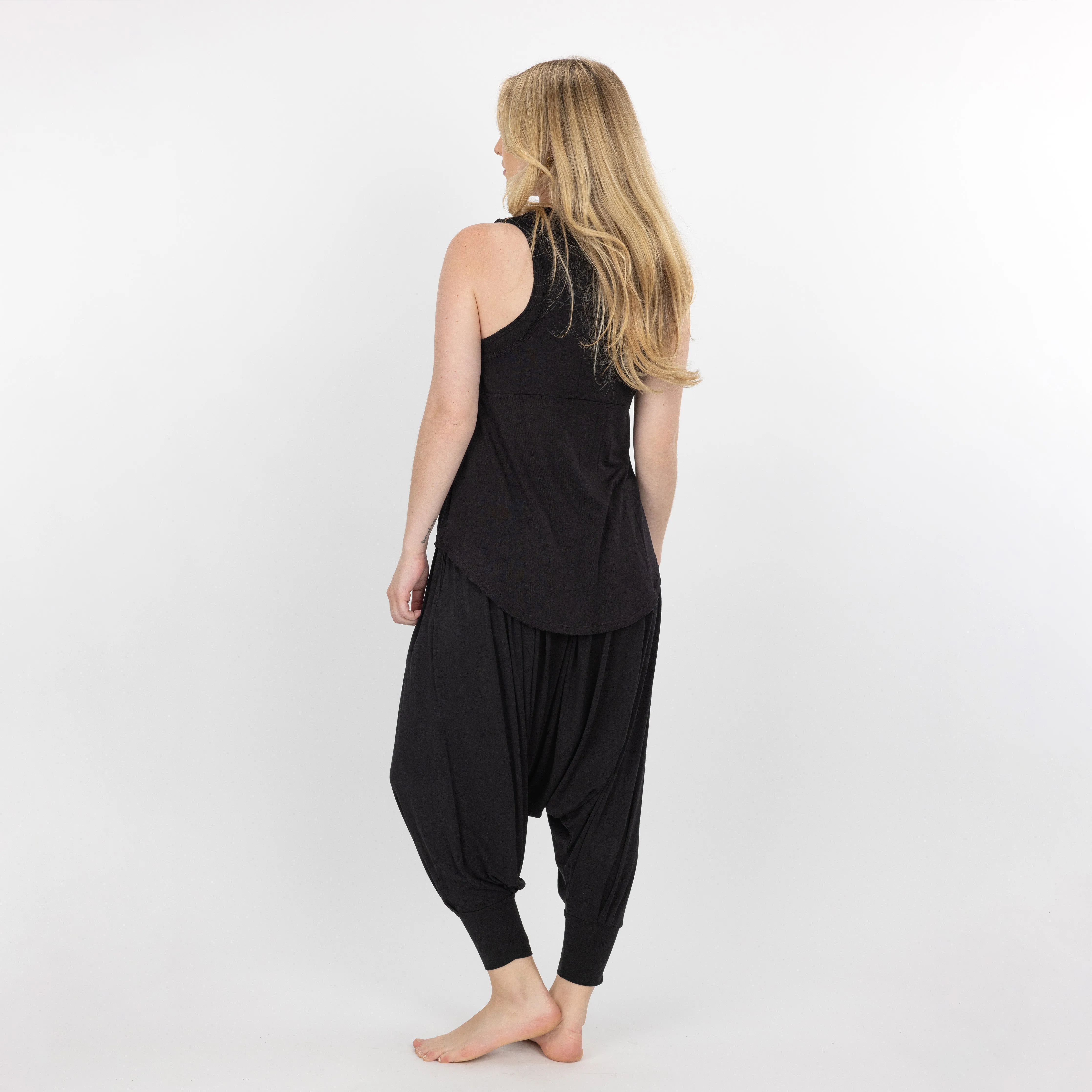 Womens V-neck Swing Tank - Black
