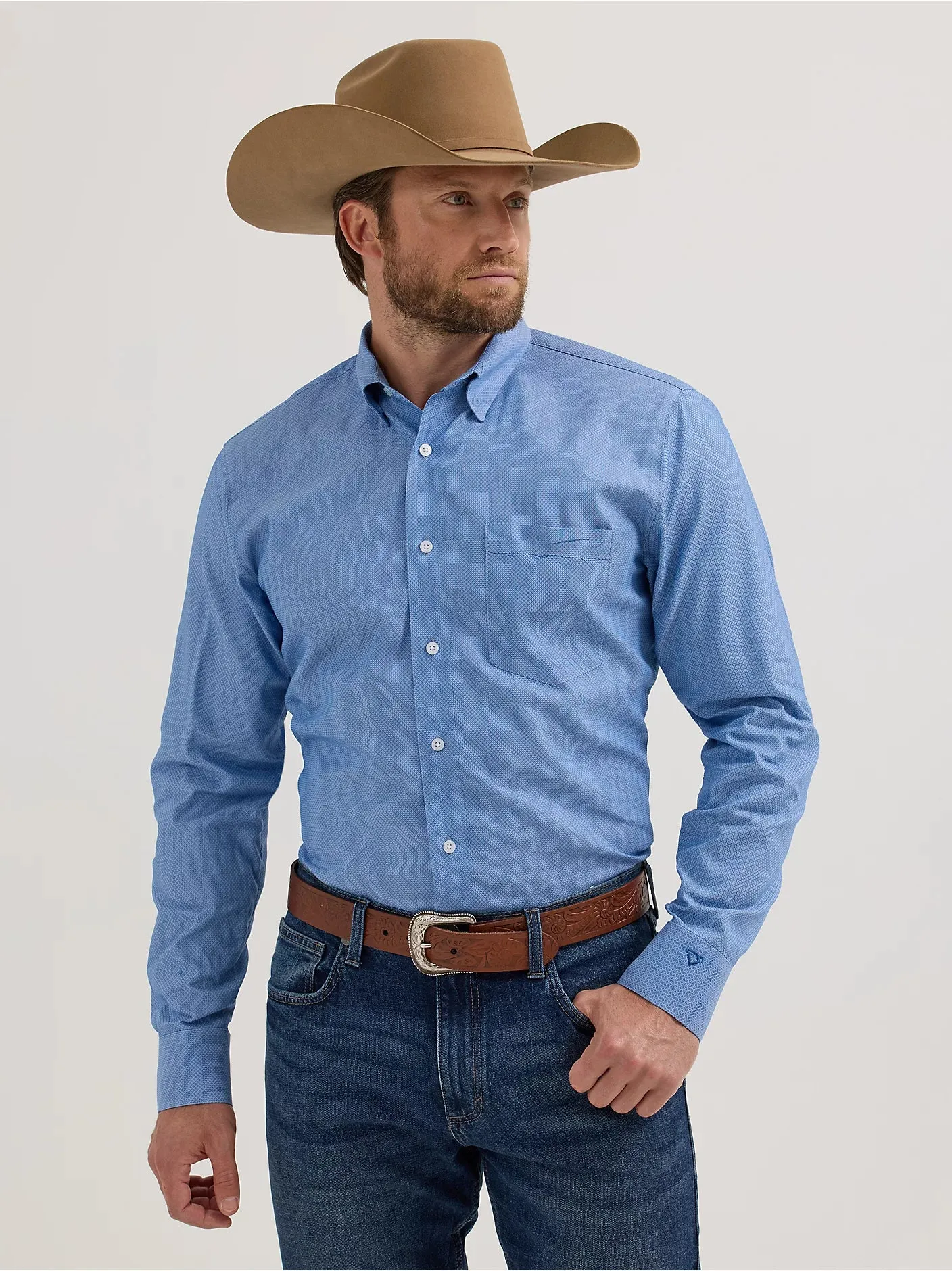 Wrangler Cody Johnson Long Sleeve Shirt Blue Diamonds 112357668