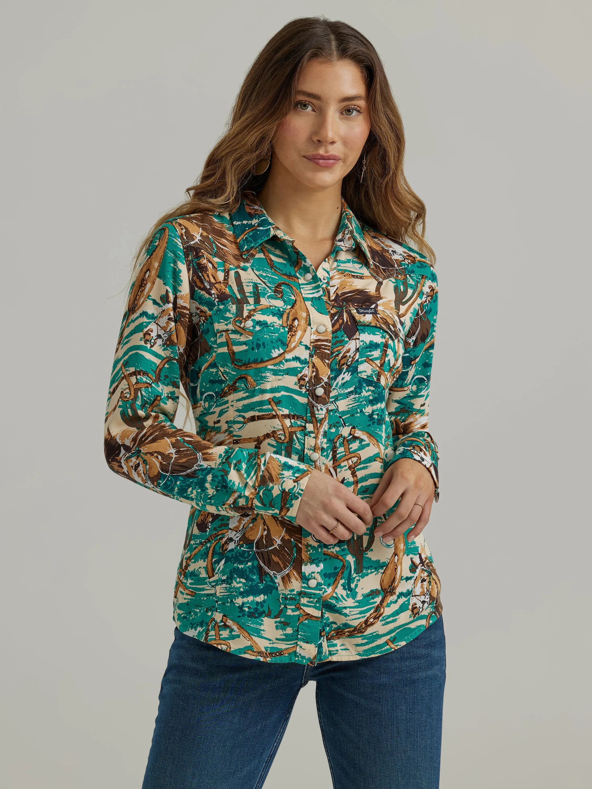 Wrangler Women's Retro Southwestern Snap Shirt