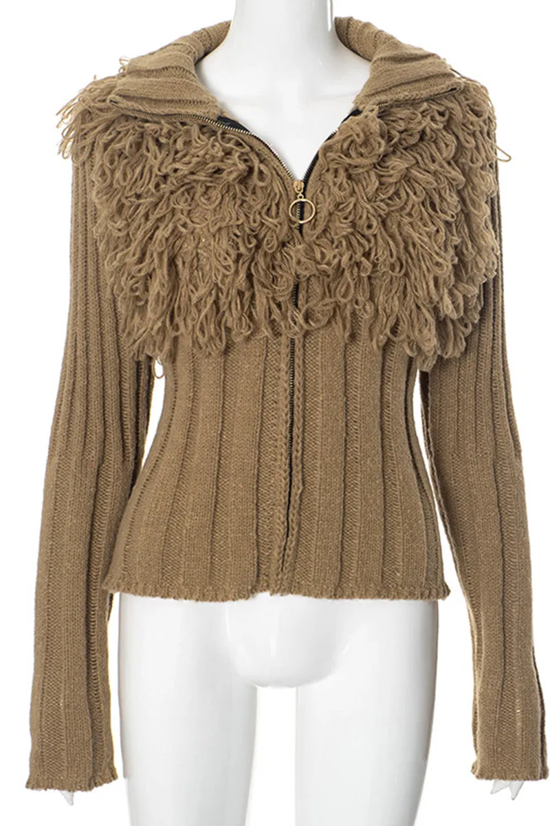 WS3124 Zip Up Sweater Jacket Outerwear