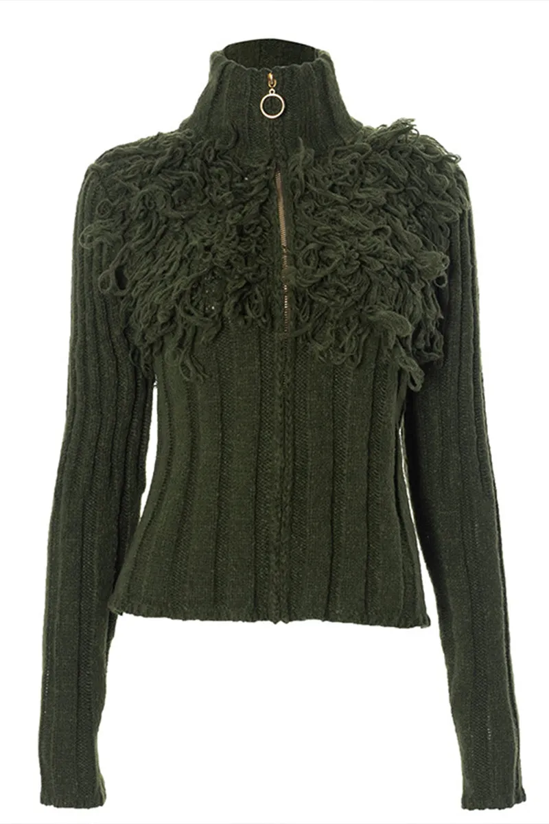WS3124 Zip Up Sweater Jacket Outerwear