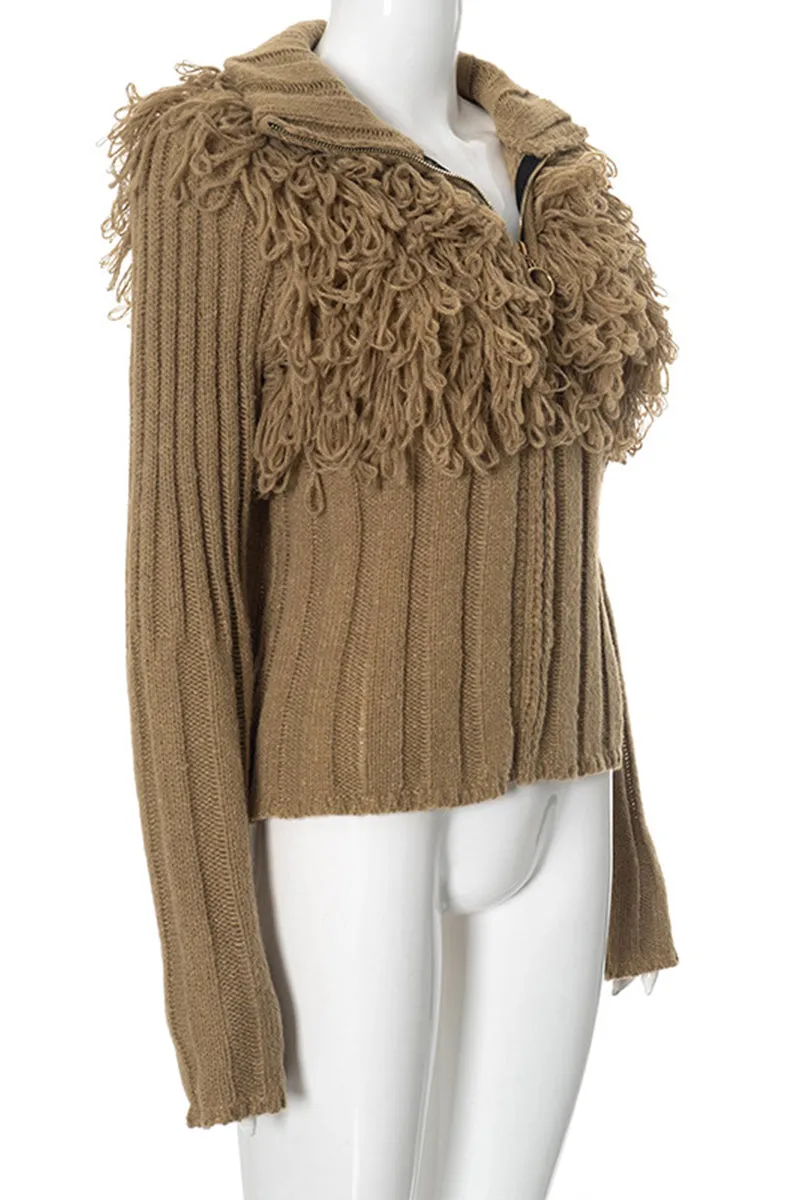WS3124 Zip Up Sweater Jacket Outerwear