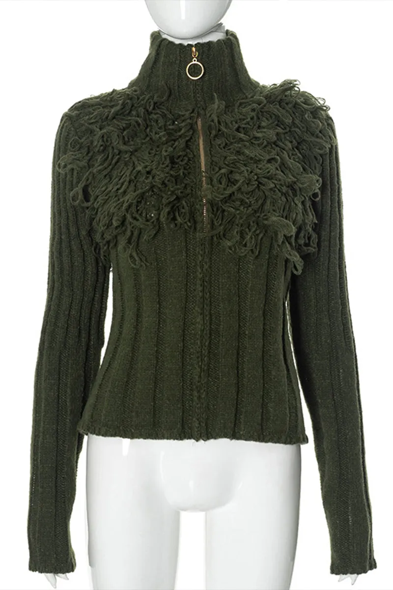 WS3124 Zip Up Sweater Jacket Outerwear
