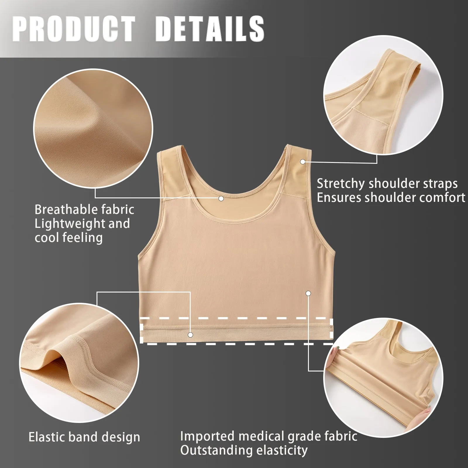 XUJI Breathable Tank Chest Binder Pullover Binder - XUJI Srore