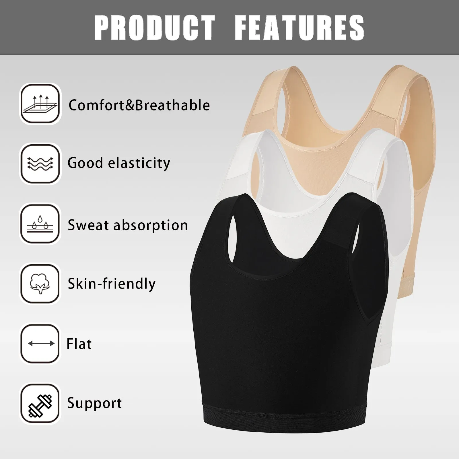 XUJI Breathable Tank Chest Binder Pullover Binder - XUJI Srore
