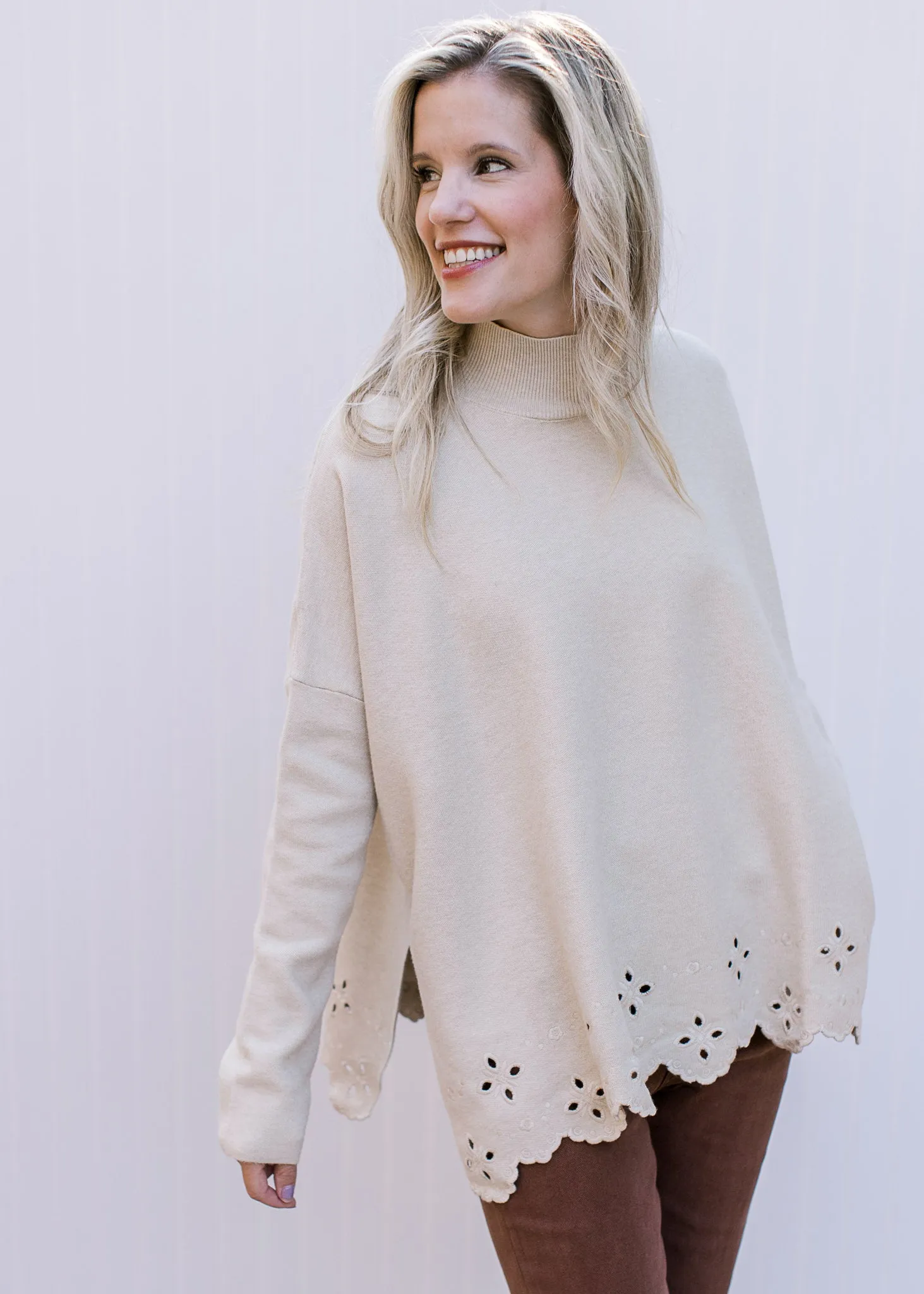 XZ Oatmeal Cut out Sweater