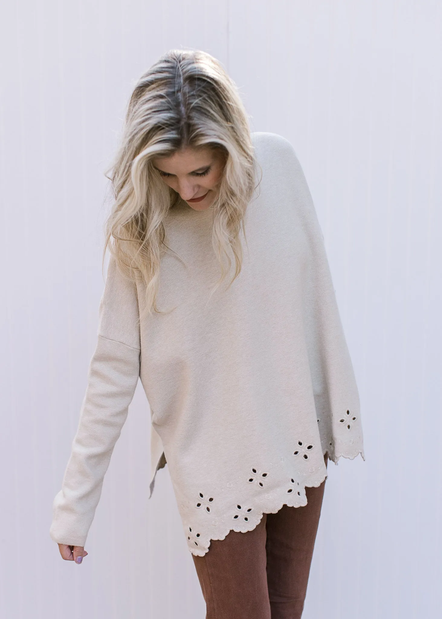 XZ Oatmeal Cut out Sweater