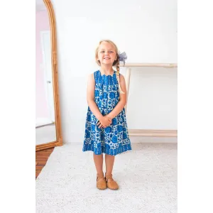 Yo Baby Indigo Floral Printed Dress