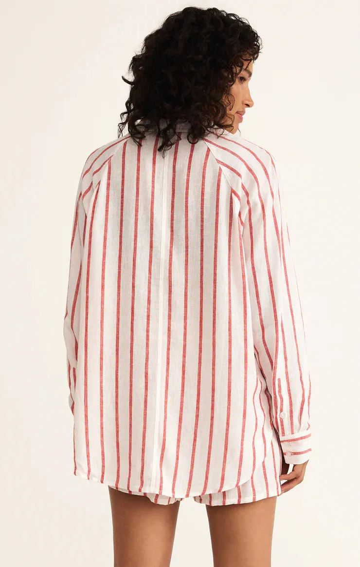 Z Supply The Perfect Linen Stripe Top