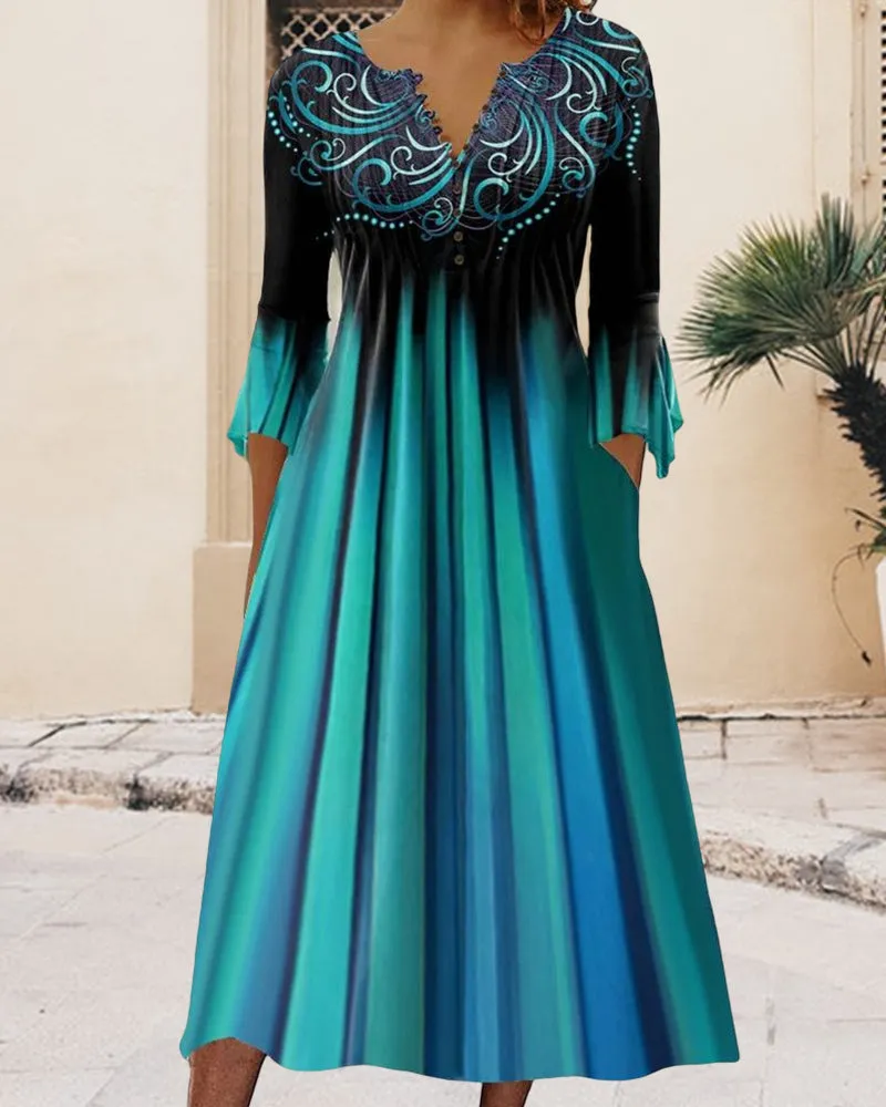Zarielle™ - Printed Gradient Dress